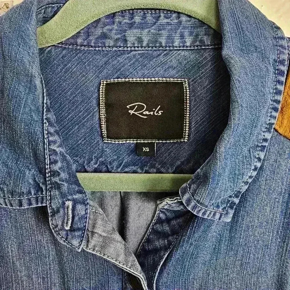 Rails Ashlyn Denim Button Down In Blue/Brown - image 3